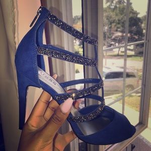 Blue Studded Heels